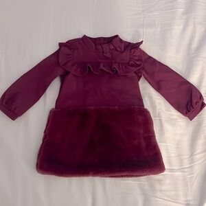 Janie and Jack faux fur ponte dress Size 18-24 months